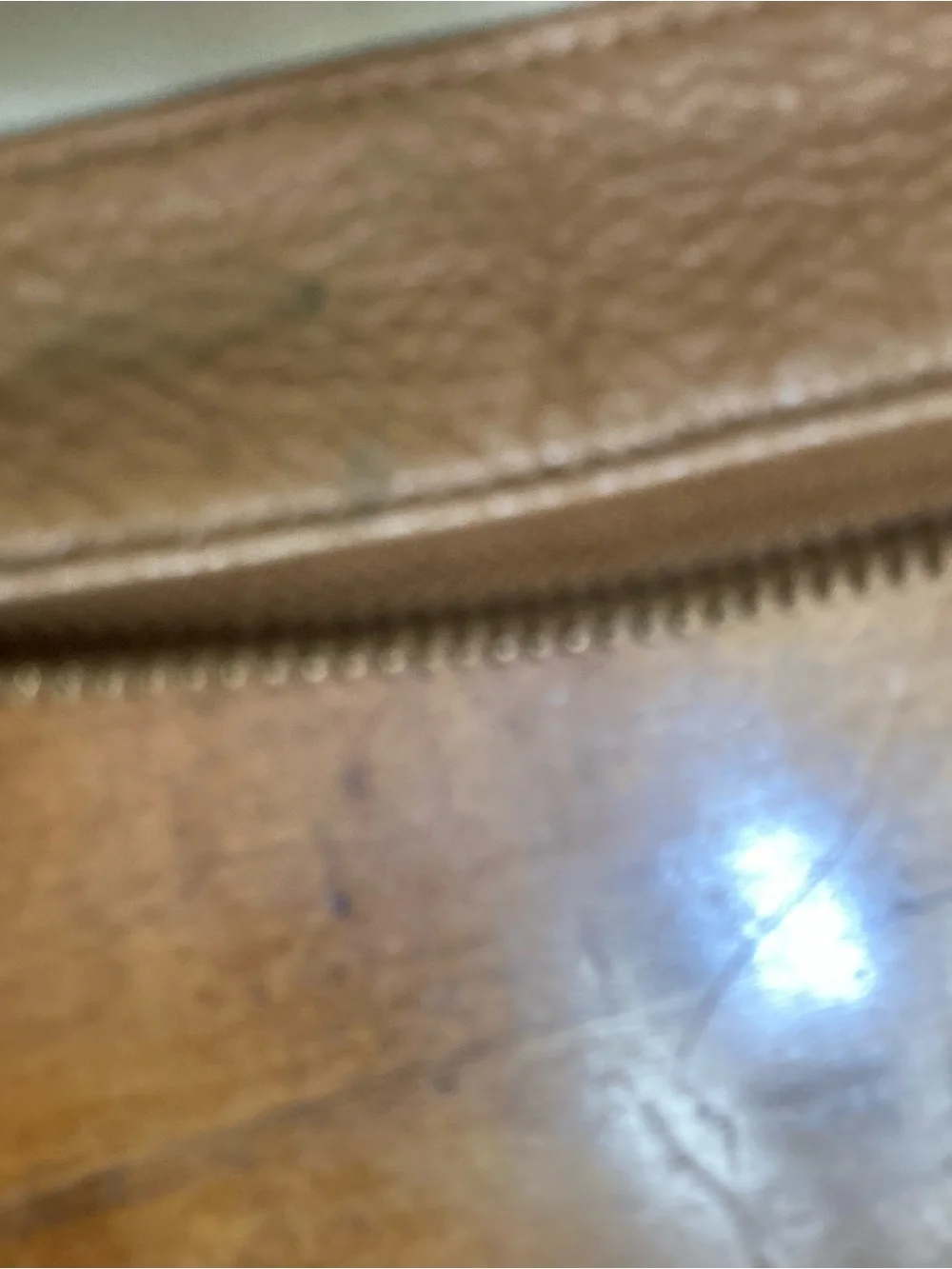 Tory Burch Pebbled Leather Zip Wallet in Cognac